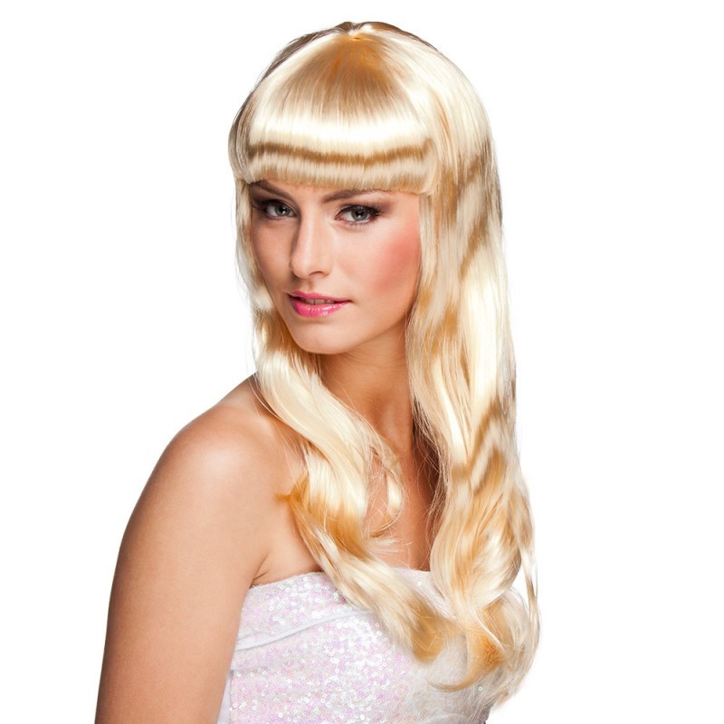 Perruque blonde Chic cheveux longs avec frange Perruque blonde Chic cheveux longs avec frange