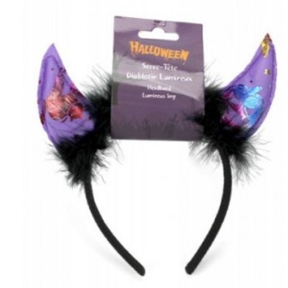 Serre tête LED DIABLOTIN avec piles. clignote dans la nuit.