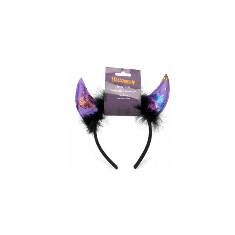 Serre tête LED DIABLOTIN avec piles. clignote dans la nuit. Serre tête LED DIABLOTIN avec piles. clignote dans la nuit.