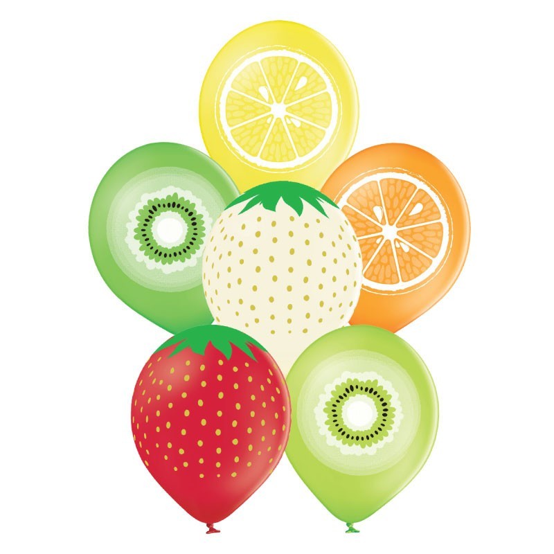 6 ballons fruits latex naturel 30cm 6 ballons fruits latex naturel 30cm