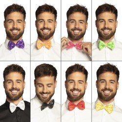 1 Fliege mit Pailletten, 3 cm x 13 cm