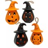 1 mini lanterna zucca a led da 11,5 cm, nera e arancione 1 mini lanterna zucca a led da 11,5 cm, nera e arancione