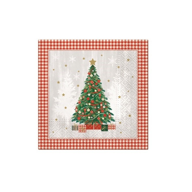 Serviettes en papier 33 x 33 cm sapin de noël Serviettes en papier 33 x 33 cm sapin de noël