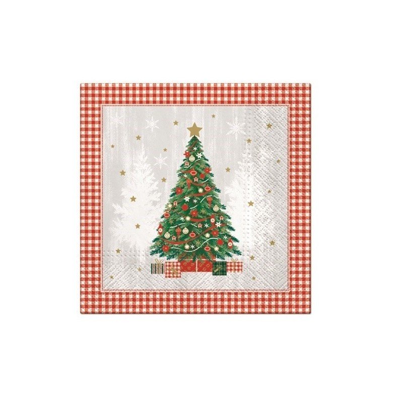 Serviettes en papier 33 x 33 cm sapin de noël