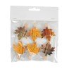 Herbstblatt auf Pinzette, 6er-Set, 4 cm, grün/orange