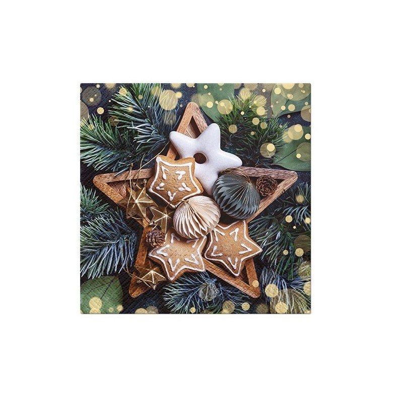 Papierservietten 33 x 33 cm Lebkuchen