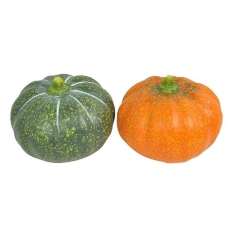 Zucca 14x14x12 cm ceramica verde scuro/arancione