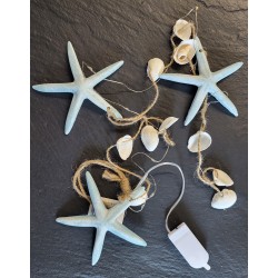 1 Ghirlanda LED con stella marina e conchiglie in ceramica 108 cm