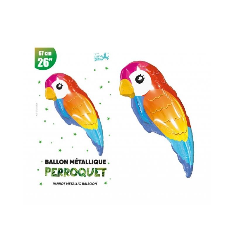 1 Ballon métallique perroquet 1 Ballon métallique perroquet