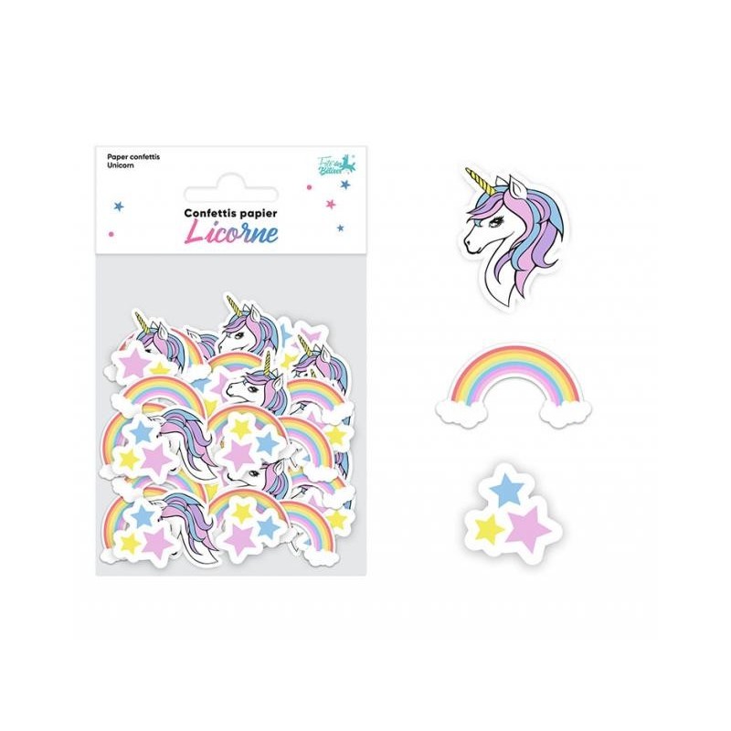 Confettis de table en papier thème Licorne