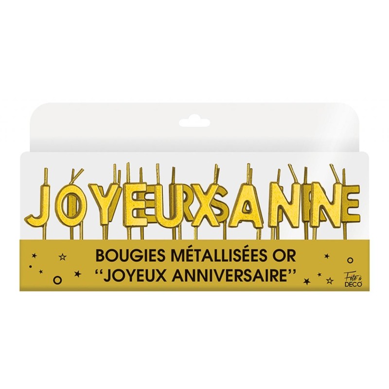 Bougie métallisées "Joyeux Anniversaire" Bougie métallisées "Joyeux Anniversaire"