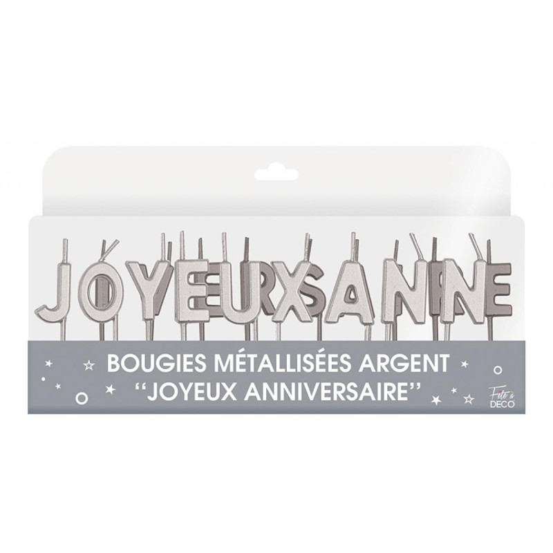 Bougie métallisées "Joyeux Anniversaire" Bougie métallisées "Joyeux Anniversaire"