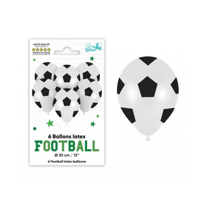 6 Ballons latex Foot Ø 30cm 6 Ballons latex Foot Ø 30cm