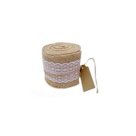 Sackleinen mit Spitze 8cmx5m