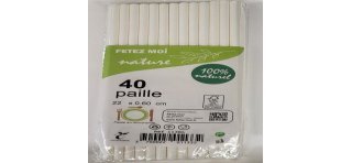 40 cannucce bianche 22x0,60 cm, 100% naturali