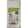 40 Pailles blanches carton 22x0,60cm  40 Pailles blanches carton 22x0,60cm