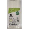 40 Pailles blanches carton 22x0,60cm 