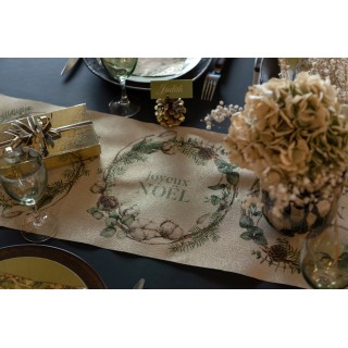 Chemin de table "Joyeux Noël"  28cm x 2.5m
