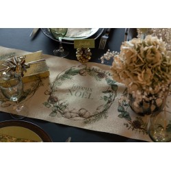Chemin de table "Joyeux Noël"  28cm x 2.5m