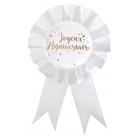 1 coccarda “Joyeux Anniversaire” Ø8cm x 15cm
