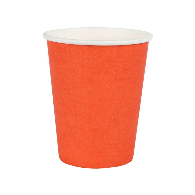 10 tazze Rainbow, cartone,  arancia, ø 7,8 x 9,7 cm / 27cl