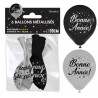 6 Ballons "Bonne Année" argent/noir  6 Ballons "Bonne Année" argent/noir
