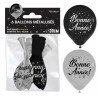 6 silberne/schwarze „Bonne Année“-Luftballons