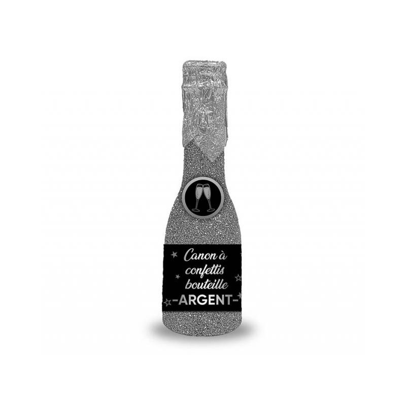 1 Bouteille canon à confettis argent 16cm 1 Bouteille canon à confettis argent 16cm