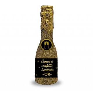 1 Bottiglia di cannone spara coriandoli dorato 16 cm