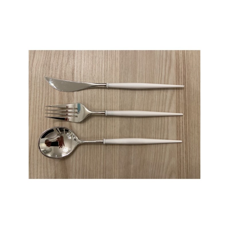 Ménagère Gourmet 24pces, couleur argenté et blanc