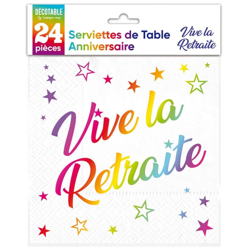 24 Serviettes, Joyeux Anniversaire, 33 x33 cm multicolore 24 Serviettes, Joyeux Anniversaire, 33 x33 cm multicolore