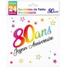 24 Serviettes, 80 Ans, 3 plis, 33 x33 cm multicolore 24 Serviettes, 80 Ans, 3 plis, 33 x33 cm multicolore