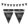 1 Wimpelgirlande "Joyeux anniversaire" Schwarz