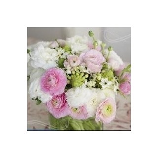 20 Serviettes papier 33x33xcm Bouquet de renoncules