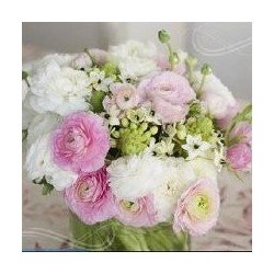 20 Serviettes papier 33x33xcm Bouquet de renoncules