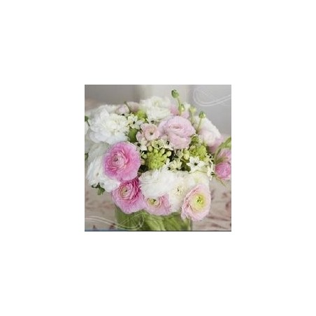 20 Serviettes papier 33x33xcm Bouquet de renoncules