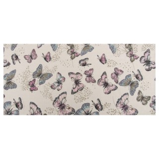 Runner da tavolo in lino con farfalle, 28 cm x 5 m