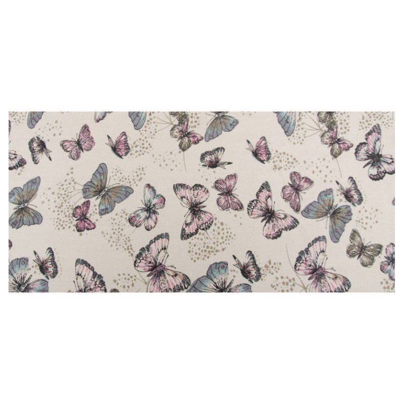 Tischläufer aus Leinen mit Schmetterlingen, 28 cm x 5 m