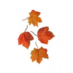 Sachet de 12 feuilles automne tissus 11x8cm