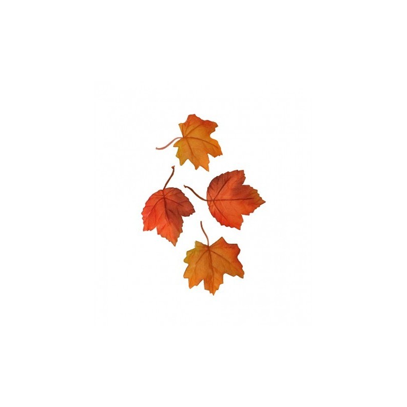 Sachet de 12 feuilles automne tissus 11x8cm