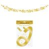 gold Metallic-Buchstabengirlande 6 m „Joyeux Anniversaire"