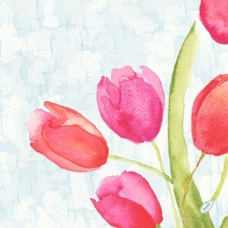 60 Dunisoft Servietten, 40 x 40 cm 1/4, Painted Tulips