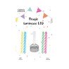 1 Bougie clignotante Led chiffre 1 + 4 bougies 