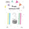 1 Bougie clignotante Led chiffre 3 + 4 bougies  1 Bougie clignotante Led chiffre 3 + 4 bougies