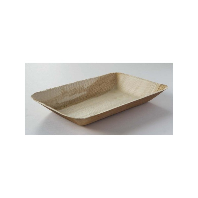 25 Teller viereckig, Palmblatt, 7 x 12 cm
