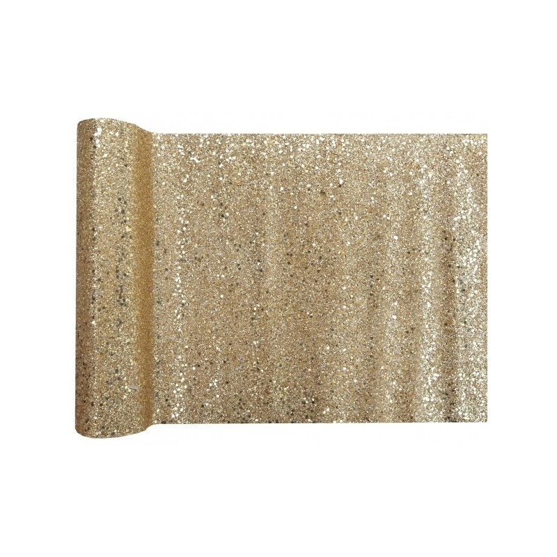 Chemin de table paillettes, or, 28cm x 3m Chemin de table paillettes, or, 28cm x 3m