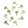 12 Palmiers en bois vert et or 3X4CM  12 Palmiers en bois vert et or 3X4CM