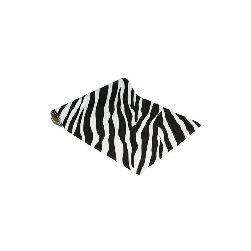 1 Tischläufer aus Zebra-Wildleder, 28 cm x 3 m