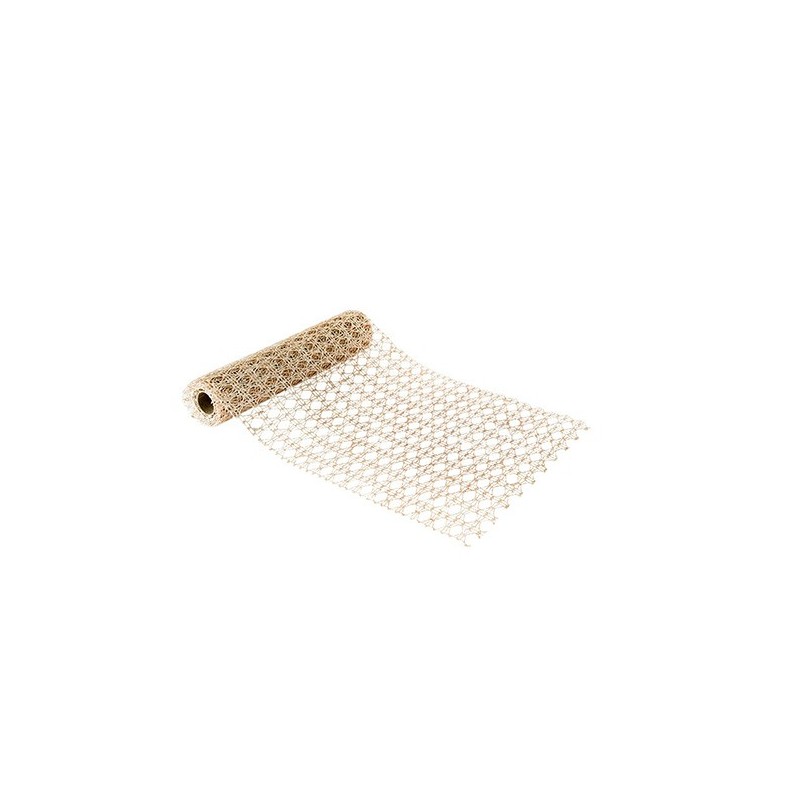 1 Runner da Tavolo Elegante Maglia Paillettes Oro 28cmx3m