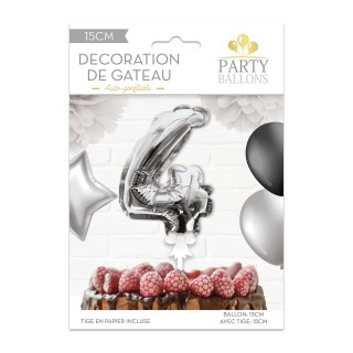 1 Ballon argenté déco gâteau chiffre 4